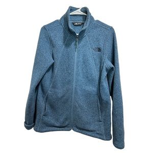 The North Face Blue Heather Mock Beck Full Zipper Sweater Sweatshirt medium